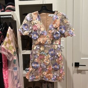 Floral fitted mini dress
